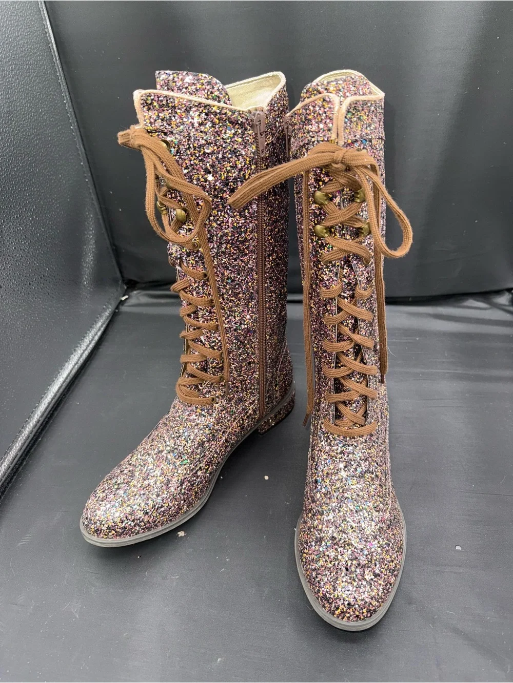 Joyfolie Keiko Confetti Glitter Tall Boots 6Y NWOT Sparkle Whimsigoth Fairycore